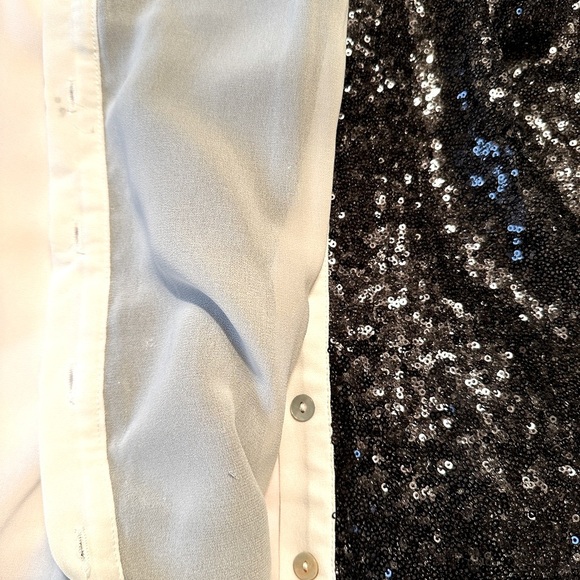 Black Sequin Button Front Tank Top by Charlotte Russe Size M - Picture 15 of 17